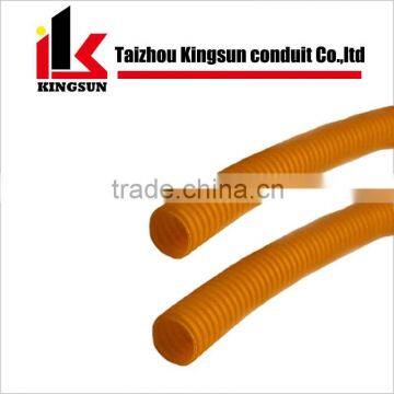 Plastic corrugated flexible orange conduit pipe