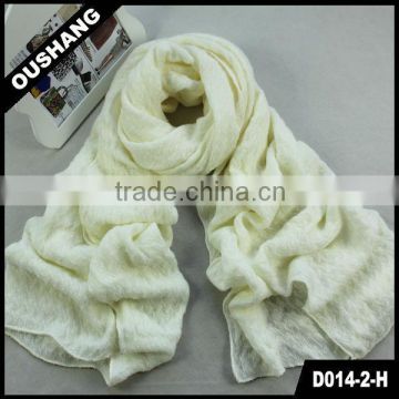 D014-2-H 100% Faux Pashmina White Winter Scarves Custom Lady winter Jacquard Scarf