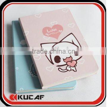 New cat lovely design PU cover notebook