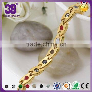 Chinese factory bracelet with germanium 5 in 1of Women gold Bracelet