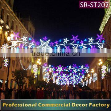 Customize commercial cross Street Christmas star skyline decoration