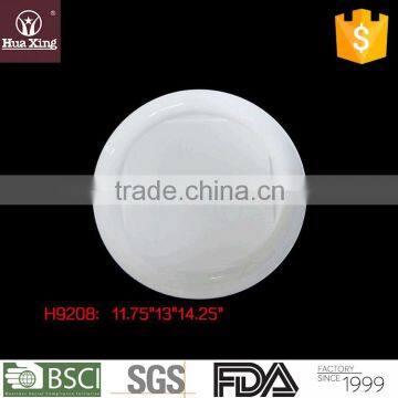 H9208 wholesale oem white corundum porcelain ceramic round plate