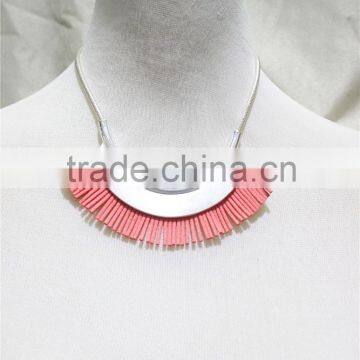Coral Suede w/ Smooth Metal Statement Neckalce Snake Chain 2016 Fashion Style Wholesale