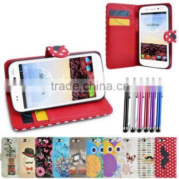 Printed Leather Wallet Case For Wiko Stairway