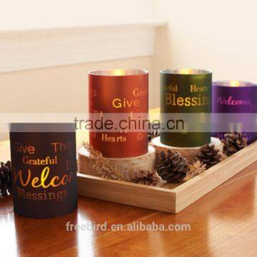 Colorful Shaped Glass Candle Jars and Decorative Candle Holder