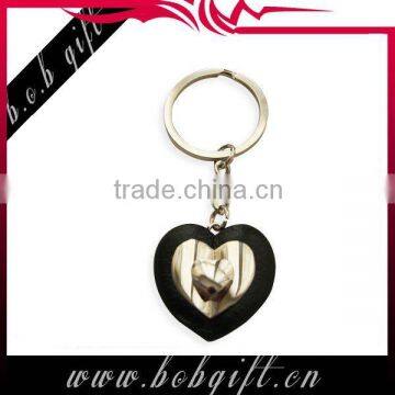 beautiful zinc alloy heart keychain/ metal heart keyring