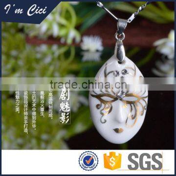 New design fashion ceramics woman face necklace CC-S018