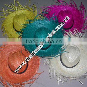 STRAW HAT FRAYED EDGE