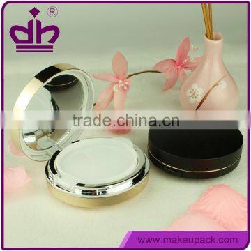 Round plastic empty compact powder case with mirror