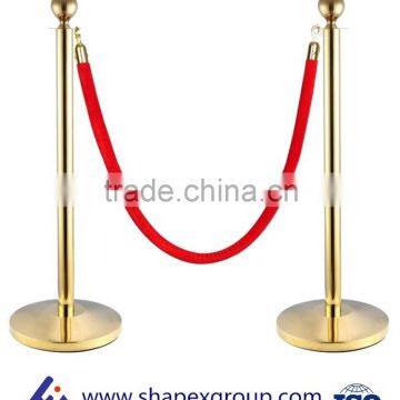 2pcs Ball Top Titanium Finish Crowd Control Stanchions Velvet Rope Barrier 22lbs