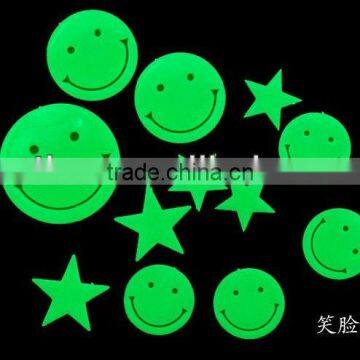 smile face glow in dark sticker