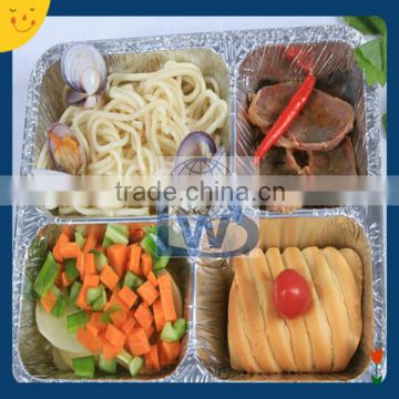 Disposable 4- compartment aluminium foil food tray