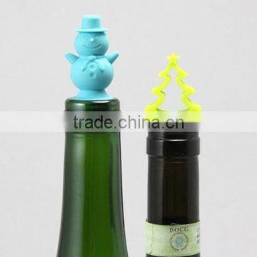 silicone wine bottle stopper for X'mas