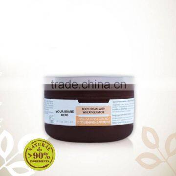 Body Cream With Wheat Germ Oil, Natural Cosmetic Product - 300 ml. Private Label Available. Made in EU