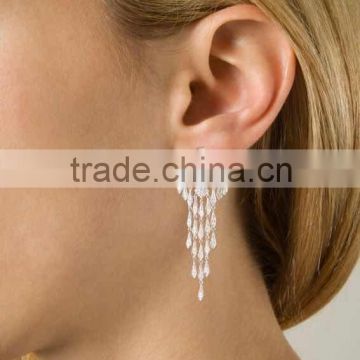 European style Bridal Earrings with Pave CZ