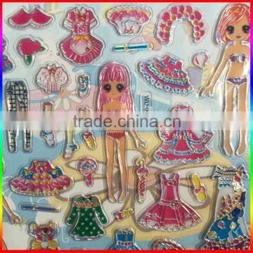 Embossed PVC Cartoon Stickers/dress up PVC Stickers photo-2