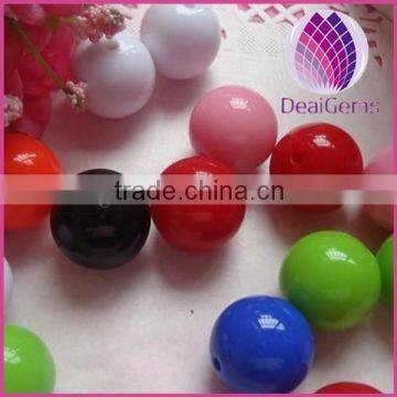 Wholesale fashion acrylic smooth solid colored surface round bead 12mm