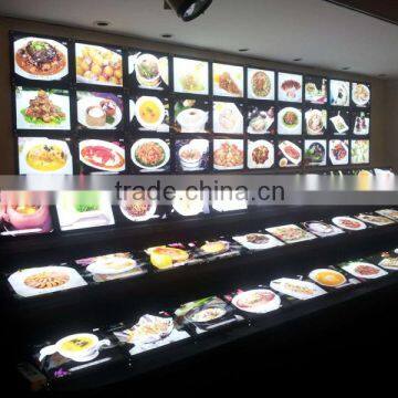 High quality advertising product acrylic sign board crystal led menu light box