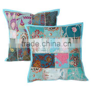 Cushion Cover Embroidery Design Hand Made Patchwork Home Textile Square Rajsthani Cushion Covers