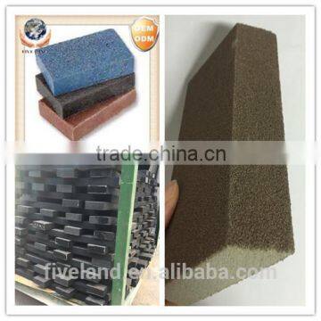 Fine grit abrasive hand sanding sponge block