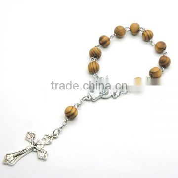 Rosary,religious pine wooden decade rosary, cheap decade rosary