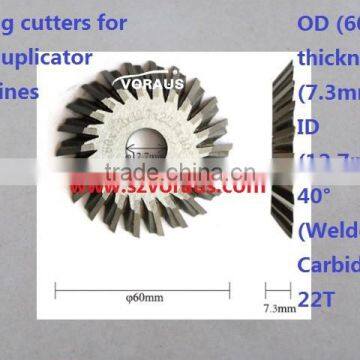 Milling cutters for key-duplicator machines