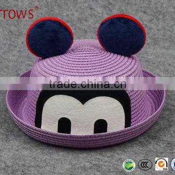 OEM Good Quality Paper Straw Hats for Children Baby and Kids Funny Cute to Decorate