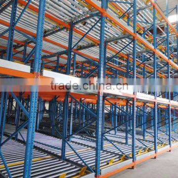 Metal warehouse pallet flow rack