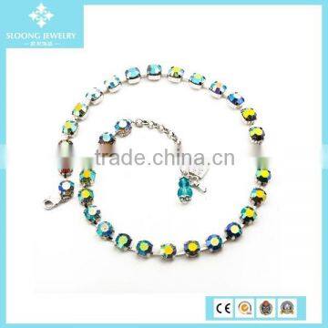 Custom Green Crystal Beads Vintage Necklace Yiwu Diy