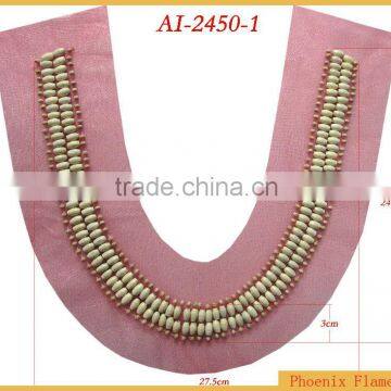 Delicate White Beads Beaded Trim AI-2450 photo-3