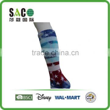 Tie Dyed Stripe and Star Knee-high Sports Socks photo-3