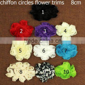 Women hippie hair accessories chiffon printed fabric shabby flower