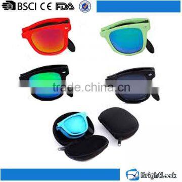 Free sample sun glasses 2016, promotional unisex foldable folding sunglasses