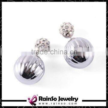 Silver,Gold And Gun Color Double Metal Wire Wrapped Sides Stud Earrings photo-3