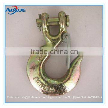 drop forged four times wll clevis sling hook with latch, clevis hook with cast latch