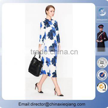 2016 Fashion Ladies Designer Elegant Floral Skirt Dress