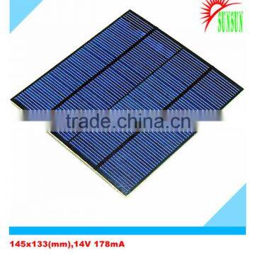 Small PET laminated 2.5W 14V 180mA solar panel