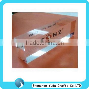 manufacture clear acrylic name plate block display acrylic name block