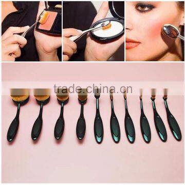 10Pc/Set Beauty Tools Toothbrush Shaped Foundation Eyebrow Eyeliner Lip Facial Makeup Oval Brushes photo-3