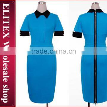 2015 wholesale debutante blue one-piece fashion lady dress