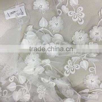 flower lace fabric with embrodery fabric