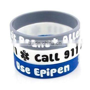 Cheap wholesale colorful rubber band silk screen printing silicone wristband for promotion