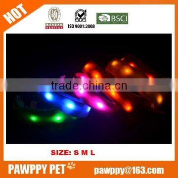 2015 safety double side exposure LED glow dog collar