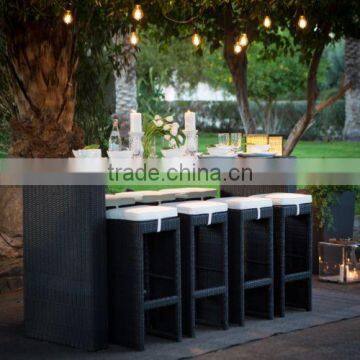 Outdoor Rattan bar Furniture Garden aluminum frame with bar table Patio Dining Set Bar