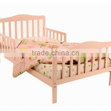 Cheap Price Classical Design Oine Wood Pink Color Baby Toddler Bed