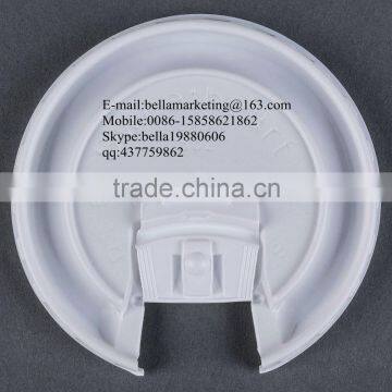 Plastic Flat Lid for Paper Cup Cover, White Liftback and Lock Tab Lid photo-2