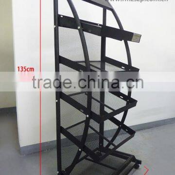 Discount Black Floor-standing Costomed Bread Display Rack With 5 Tier photo-5