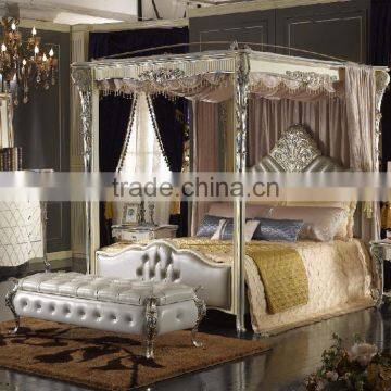 Louis XVI Style Vintage Furniture Luxury Bedroom White and Silver Color Chest of Five Drawers Cabinet photo-4