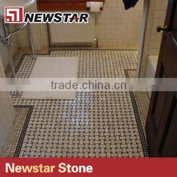 Newstar DIY Honed Marble Basketweave Mosaic Floor Bathroom Pattern Tile photo-4