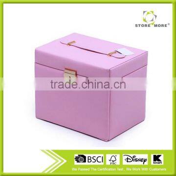 Pink Luxury Jewelry Box/wood Portable Jewelry Display Cases